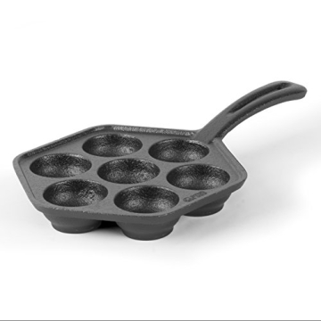 Commercial CHEF Cast Iron Danish Aebleskiver Pan - Preseasoned & Fun Cooking