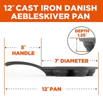 Commercial Cast Iron Aebleskiver Pan Perfect for Pancakes