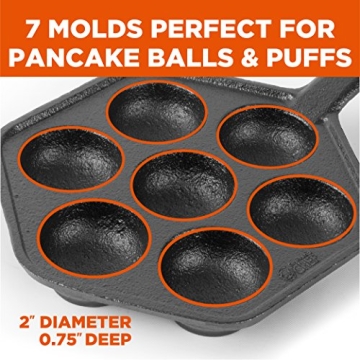 Commercial Cast Iron Aebleskiver Pan Perfect for Pancakes