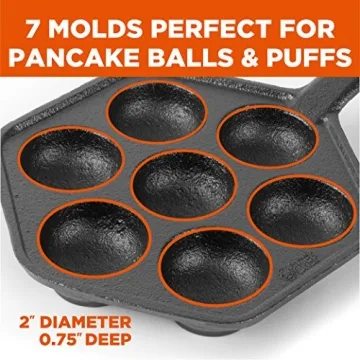 Commercial Cast Iron Aebleskiver Pan Perfect for Pancakes