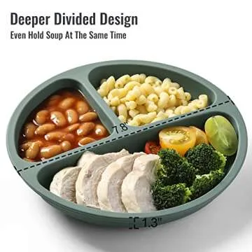 VITEVER 3 Pack Suction Plates with Lids and Utensils for Babies & Toddlers, 100% Food-Grade Silicone, Divided Design, Microwave & Dishwasher Safe