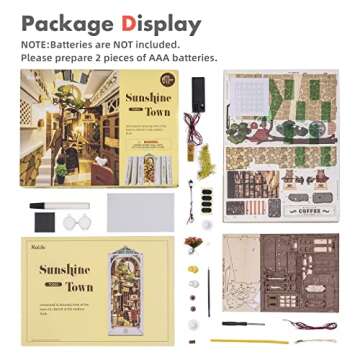 Rolife LED Book Nook Kit-Decorative Bookend Stand-3D Wooden Puzzle for Adults-Bookshelf Insert Booknook-Room Decor for Teen Girls Boys Women Men