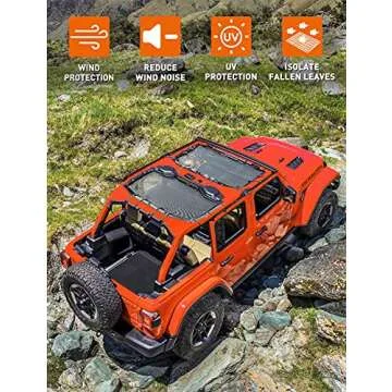 Savadicar Jeep Sunshade - UV Protection for Wrangler
