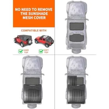 Savadicar Jeep Sunshade - UV Protection for Wrangler