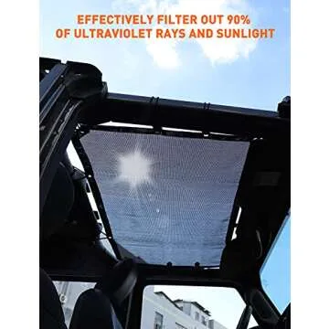 Savadicar Jeep Sunshade - UV Protection for Wrangler