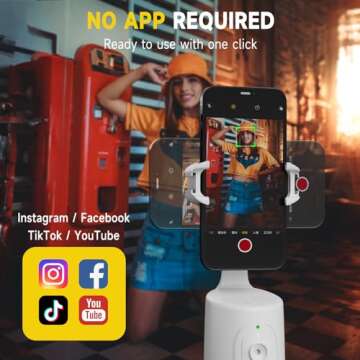 Auto Face Tracking Tripod with 360° Rotation and Gesture Control