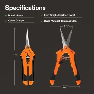 Vivosun 6.5 Inch Precision Gardening Scissors Pruner