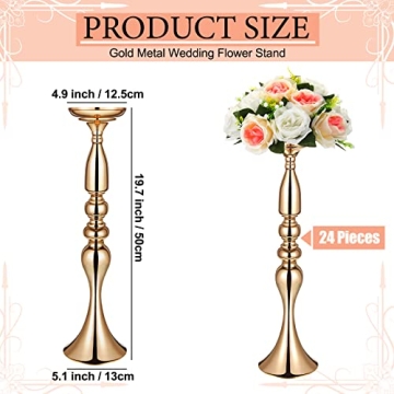Rtteri 24 Pcs Gold Vase Set for Weddings and Events