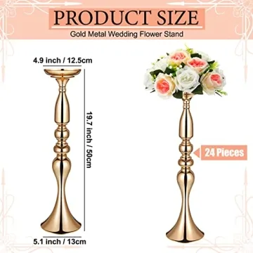 Rtteri 24 Pcs Gold Vase Set for Weddings and Events