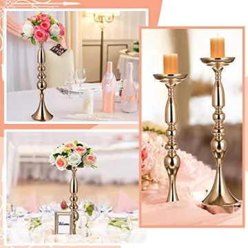 Rtteri 24 Pcs Gold Vase Set for Weddings and Events