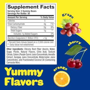 L’il Critters Probiotic Daily Gummy Supplement for Kids, for Digestive Health Support, Grape, Cher...