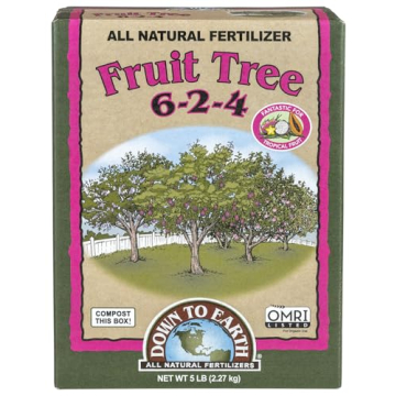 Organic Down To Earth Fruit Tree Mix Fertilizer 6-2-4 | 5lb for Abundant Harvests