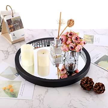 Stylish Hipiwe Glass Mirror Vanity Tray for Home Decor