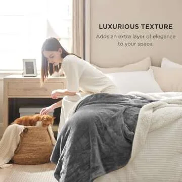 Bedsure Sherpa Fleece Blankets King Size for Bed - Thick and Warm, Soft Fuzzy Plush King Blanket for Winter, Grey, 108x90 Inches