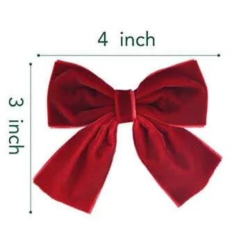 DEEKA 2 PCS 4" Hand-made Velvet Hair Bows Alligator Clips Hair Accessories for Little Teen Toddler G...