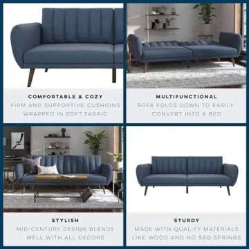 Novogratz Brittany Sofa Futon - Elegant & Functional Seating Solution