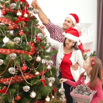 JOHOUSE 24PCS Snow Pinecones for Winter Decor