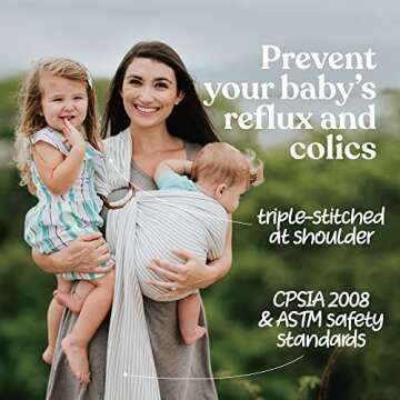 Nalakai Luxury Ring Sling Baby Carrier, Soft Linen Baby Sling, Baby Wrap, Wear Your Little One Close to Your Heart, Comfort, Style