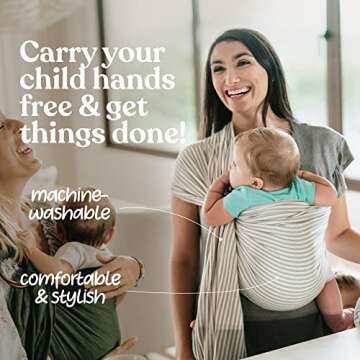 Nalakai Luxury Ring Sling Baby Carrier, Soft Linen Baby Sling, Baby Wrap, Wear Your Little One Close to Your Heart, Comfort, Style