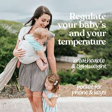 Nalakai Luxury Ring Sling Baby Carrier, Soft Linen Baby Sling, Baby Wrap, Wear Your Little One Close to Your Heart, Comfort, Style