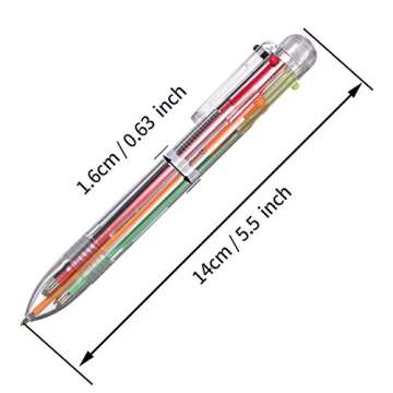 favide 6 Pack 0.5mm 6-in-1 Multicolor Ballpoint Pen,6-Color Retractable Ballpoint Pens for Office Sc...