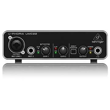 Behringer U-PHORIA UMC22 Audiophile 2x2 USB Audio Interface with Midas Mic Preamplifier