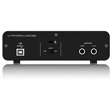 Behringer U-PHORIA UMC22 Audiophile 2x2 USB Audio Interface with Midas Mic Preamplifier