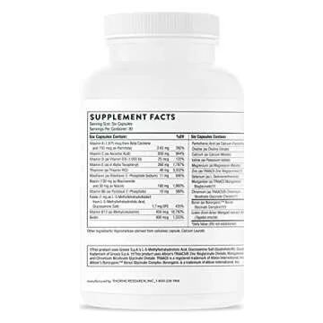 THORNE Women's Multi 50+ - Daily Multivitamin Without Iron and Copper for Women - Comprehensive, Foundational Support - Bone and Immune System Health - Gluten-Free - 180 Capsules - 30 Servings