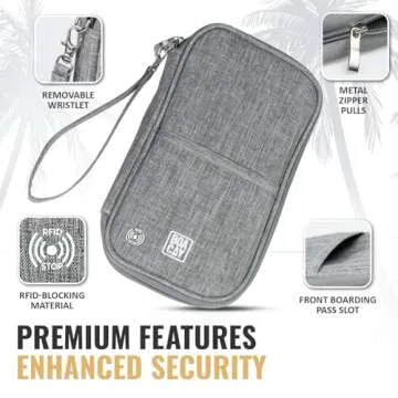 BOACAY Travel Document Organizer with RFID, Family Passport Holder, Wallet for Women & Men, Portable & Waterproof Case for Cards, Boarding Pass, Money