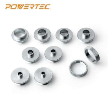 POWERTEC 10-Piece Router Template Bushing Guide Set w/Storage Case. Fits Porter Cable Style Router S...