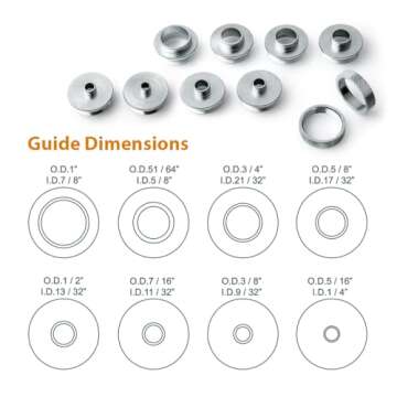 POWERTEC 10-Piece Router Template Bushing Guide Set w/Storage Case. Fits Porter Cable Style Router Sub Base Plate. 5/16" to 1" Bushing for Inlay Template Woodworking (71051)