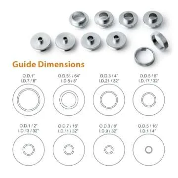 POWERTEC 10-Piece Router Template Bushing Guide Set w/Storage Case. Fits Porter Cable Style Router Sub Base Plate. 5/16" to 1" Bushing for Inlay Template Woodworking (71051)