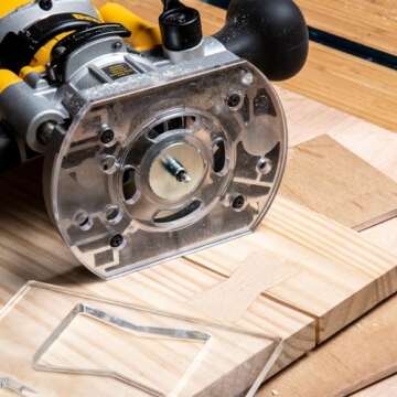 POWERTEC 10-Piece Router Template Bushing Guide Set w/Storage Case. Fits Porter Cable Style Router Sub Base Plate. 5/16" to 1" Bushing for Inlay Template Woodworking (71051)