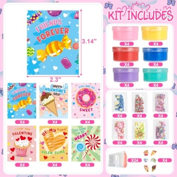 Tobiwibby Cute Valentine's Day Gifts for Kids - 24 Butter Slime Sets
