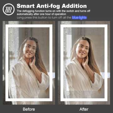 Amorho LED Bathroom Mirror with Anti-Fog & Dimmable Light