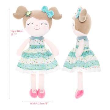 Gloveleya Baby Girl Gifts Soft First Baby Doll Plush Dolls Green 16" with Gift Box