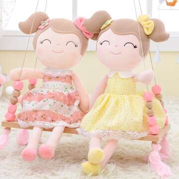 Gloveleya Baby Girl Gifts Soft First Baby Doll Plush Dolls Green 16" with Gift Box