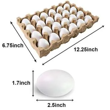 SallyFashion 24 PCS White Wooden Eggs for Creative Easter Fun and DIY Crafts