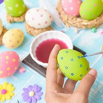 SallyFashion 24 Wooden Eggs for Easter and Crafts