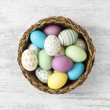 SallyFashion 24 Wooden Eggs for Easter and Crafts