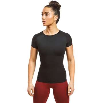 Sweat Shaper Women's Athletic Compression Tee for Workouts