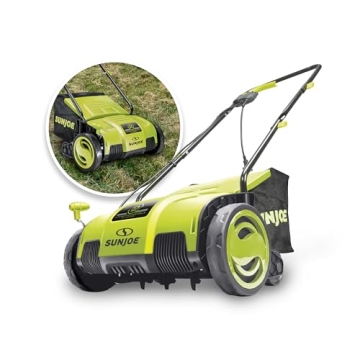 Sun Joe AJ798E Electric Dethatcher & Scarifier with Collection Bag - Revitalize Your Lawn