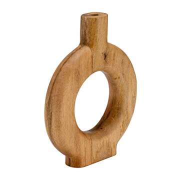 Unique Wood Donut Shaped Vase for Home Decor