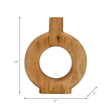 Unique Wood Donut Shaped Vase for Home Decor