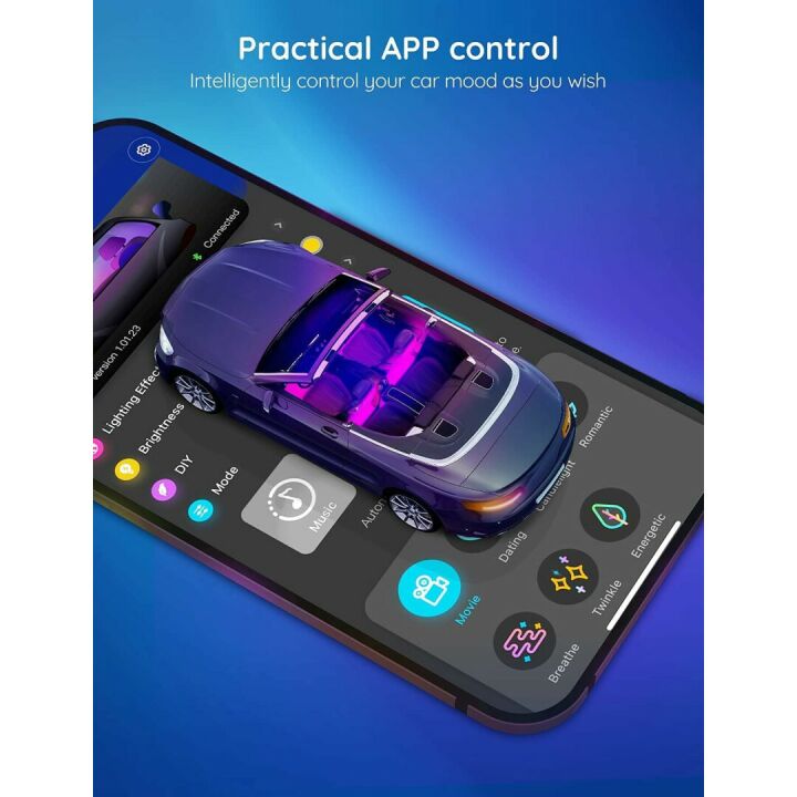 Govee Smart Car LED Lights - App Controlled RGB Interior