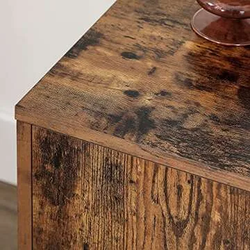 VASAGLE Retro TV Stand for Televisions up to 42 Inches, Mid-Century Modern Entertainment Center, 43.4”, Rustic Brown