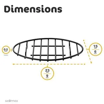 GOURMEX Black, Oval Oven Roasting Rack with Integrated Feet | Ideal for Cooking, Baking, Roasting, Cooling and Grilling | Non-Stick Coating, PTFE Free | Oven and Dishwasher Safe Rack (6 x 9")