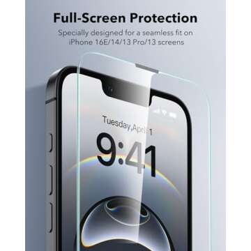 Durable ESR Screen Protector for iPhone 16e 14 13
