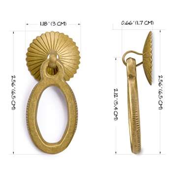 Hardware Philosophy Golden Goose Egg Brass Hardware Pulls 2.6 Inches - Set of 2 - Architectural, Interior Design, Furniture Cabinet Customization Hardware