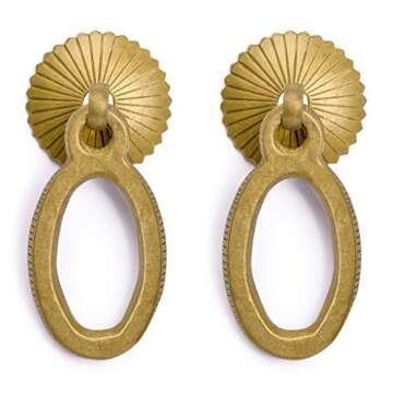 Hardware Philosophy Golden Goose Egg Brass Hardware Pulls 2.6 Inches - Set of 2 - Architectural, Interior Design, Furniture Cabinet Customization Hardware
